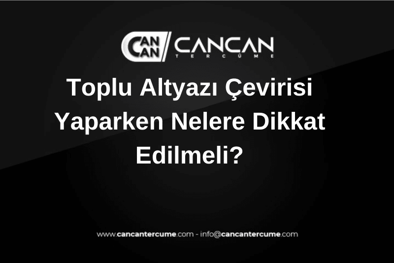 toplu altyazı çevirisi